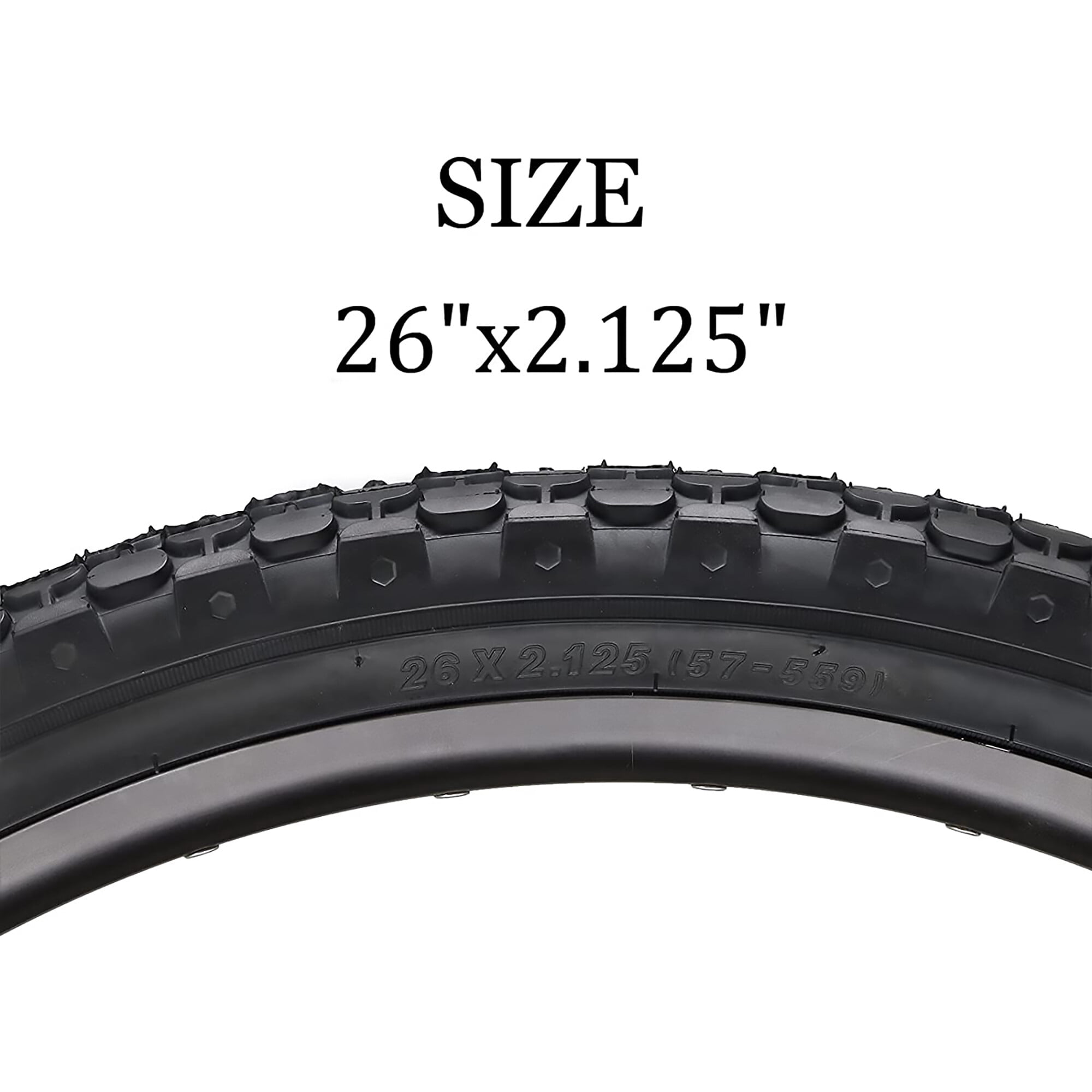 MOHEGIA Bike Tires 26"x 2.125" Black Side Wall Folding Cruiser Bicycle Replacement Tire
