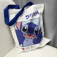 thumbnail image 2 of Bolsa de lona Stitch Disney para mujer, con dibujos animados de anime Stich, reutilizable, para la escuela, con cremallera interior, regalo para niña, 2 of 5