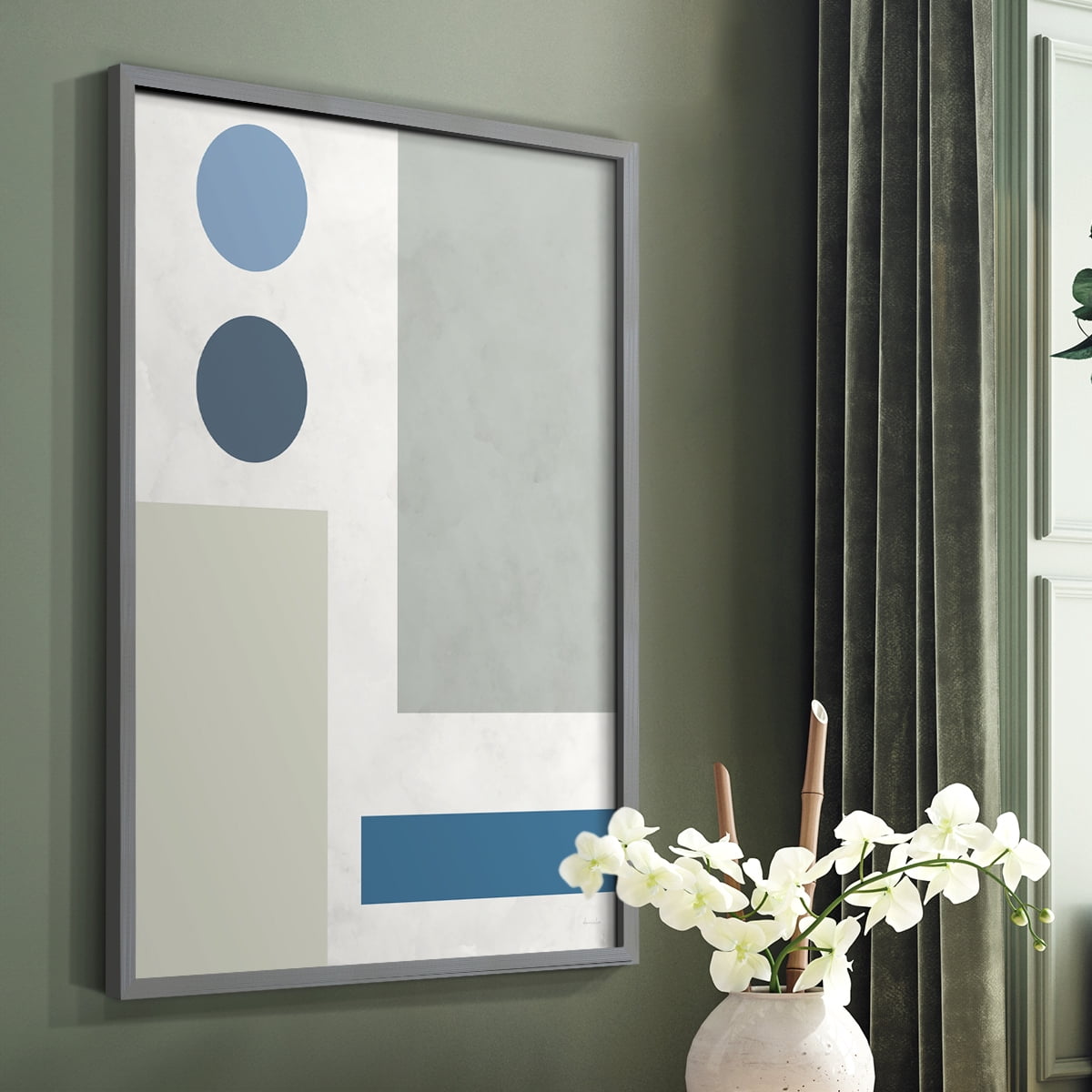 Stars Align I in Gray Solid Wood 22 x 28 Framed Print