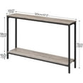 thumbnail image 3 of Console Table, 47.2" Narrow Entryway Table, Industrial Sofa Table with Shelf, Entrance Table for Living Room, Hallway, Foyer, Corridor, Office, Metal Frame,Greige and Black, 3 of 17