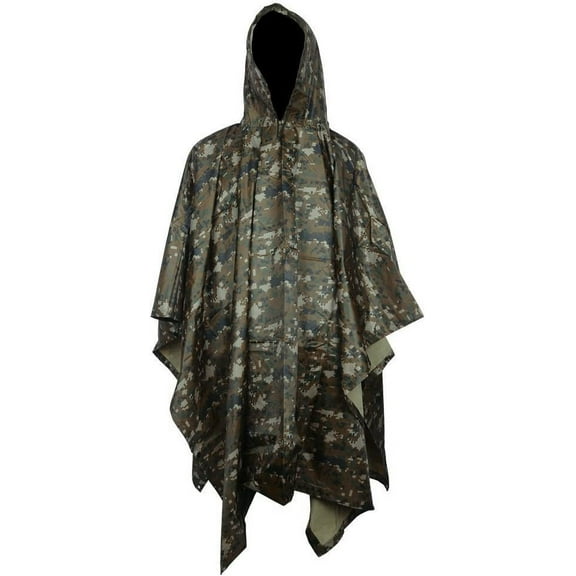 LINLIN Waterproof Rain Poncho, Hooded Unisex Adult Rainwear Jacket Coat for Hunting Camping Military Outdoor Activities