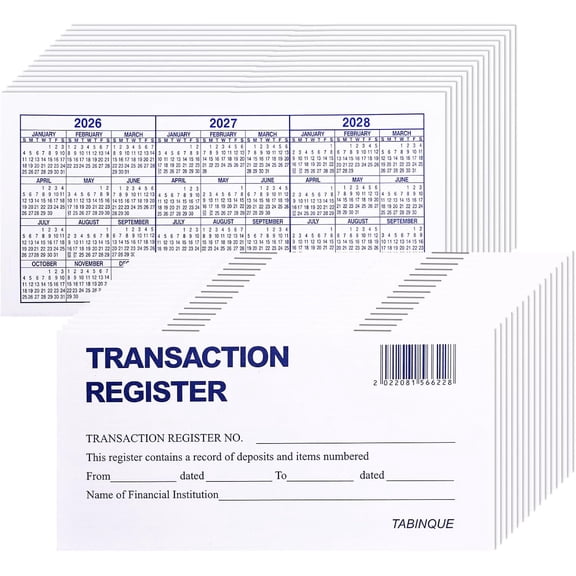 24 PCS Check Registers for Personal Checkbook, Easy to Read Checkbook Register