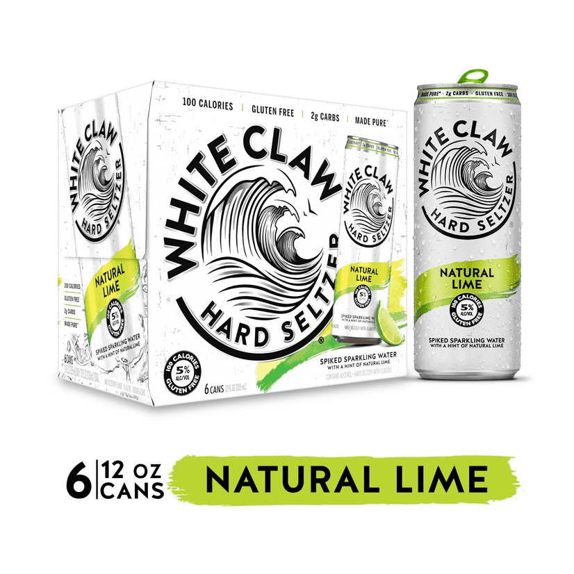 White Claw 6 Pack Spiked Natural Lime Hard Seltzer 6 ea - Walmart.com