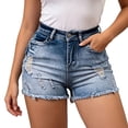 thumbnail image 2 of ByworldtasicNo Boundaries Jean Shorts for Women High Waisted Ripped Denim Shorts Distressed Stretch Summer Jean Shorts, 2 of 6