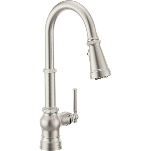 Moen FS72003SRS Paterson Spot Resist Stainless Water Filtration One-Handle High Arc Pulldown Kitchen Faucet, Water Filter for Sink Faucet Sold Separately