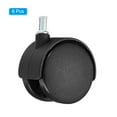 thumbnail image 3 of Uxcell 2.4" Stem Swivel Casters Nylon 360 Degree Swivel Stem Wheels Black 6 Pack, 3 of 7