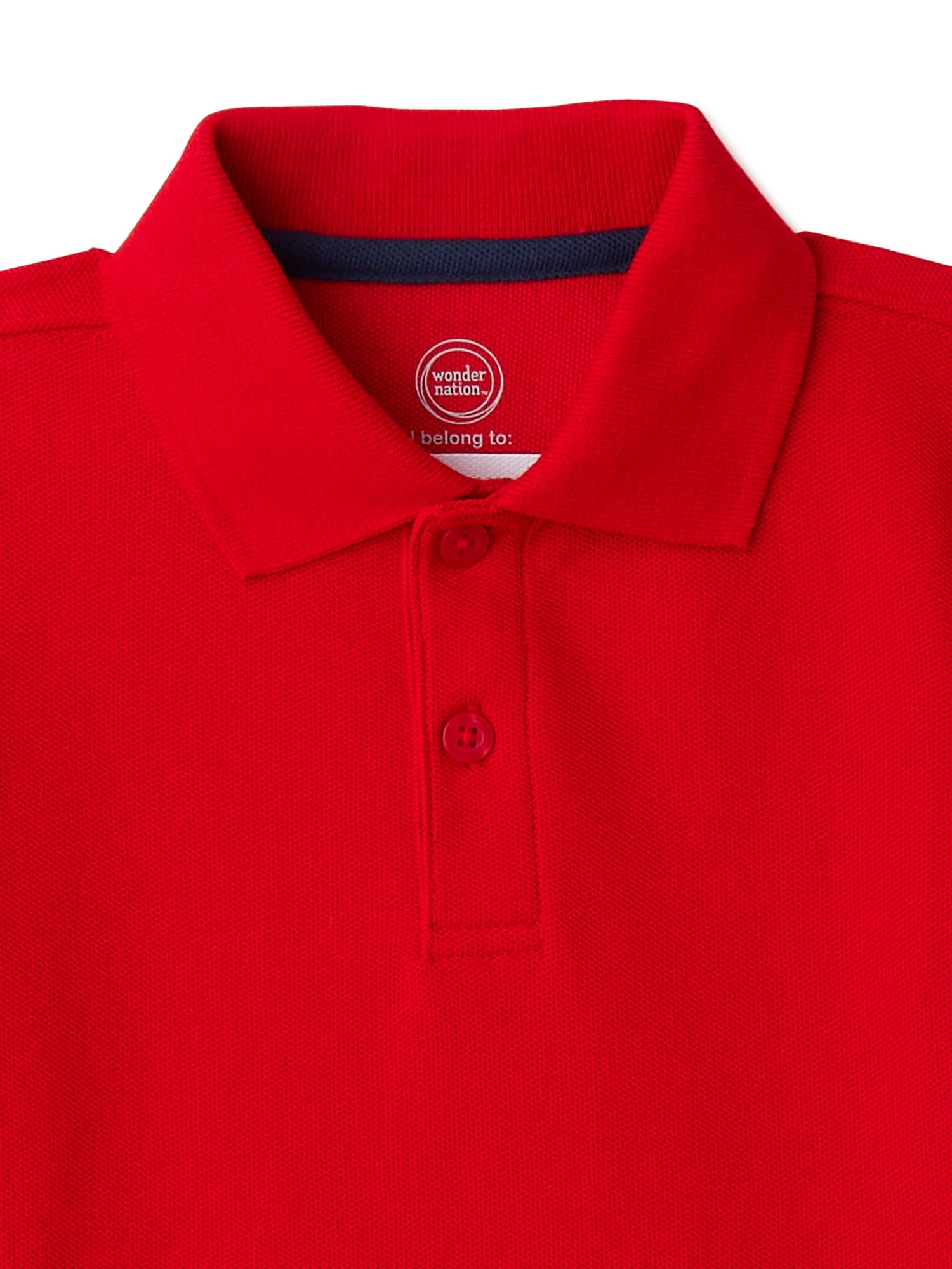 Wonder Nation Toddler Boys School Uniform Short Sleeve Pique Polo Shirt, 2-Pack, Sizes 2T - 5T