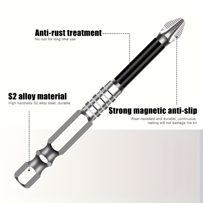 Colacoor Alloy High-Magnetic Screwdriver Drill Bit Set，Non-Slip Teeth Phillips Screwdriver Bit Set, Long Drill Bits for Electric Drills 18PCS