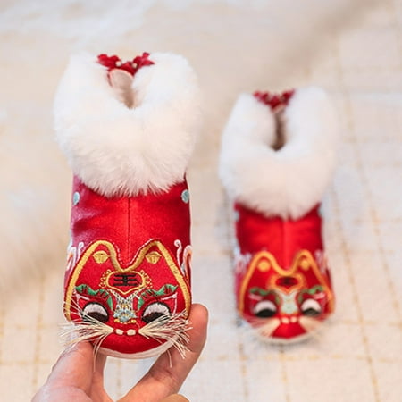 

Cathalem Girls Boots Size 13 Children Shoes Warm Cotton Boots Embroidered Boots National Style Boots Toddler Dress up Boots Red 3.5 Years