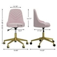 thumbnail image 7 of VECELO Office Swivel Chair, Upholstered Desk Chair with Adjustable Height, Rolling Task Computer Chair Makeup Vanity Chair, Pink, 7 of 7