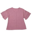 thumbnail image 6 of Tittly T Shirts for Women V Neck T Shirts for Women Womens Casual Blouses Summer Fashion Clothes Double Tiered Half Bell Sleeve Top Crewneck Loose Fit T Shirts Tshirts Shirts Womens Tops Red S, 6 of 6