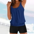 thumbnail image 2 of UTSJKR Women's Tankini Swimsuits Bathing Suit Two Piece Tummy Control Swimwear Banded Bottom Tank Tops with Shorts Blue XXXXL, 2 of 4