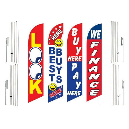 4 Swooper Flags With 4 Pole Kits Look Besy Buys Buy Pay Here We Finance