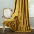 thumbnail image 6 of VOGOL Yellow Velvet Waterfall Valance & Curtains Set, Thermal Insulated Drapes 60x96 Inches, Set of 3, 6 of 7