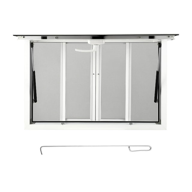 Yiwa Aluminum Concession Serving Window with 4 Sliding Screens & Awning