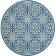 thumbnail image 6 of Nourison Jubilant Geometric Floral Ivory/Blue 5'3" x round Area Rug, (5' Round), 6 of 8