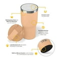 thumbnail image 3 of RTIC 20 oz Ceramic Lined Insulated Essential Tumbler, Leak-Resistant Lid, Peach Tea, 3 of 6