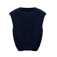 thumbnail image 4 of Tianiyouqing 100% Merino Wool Sweater Vest for Women V Neck Sleeveless Basic Pullover Sweater Navy L, 4 of 4