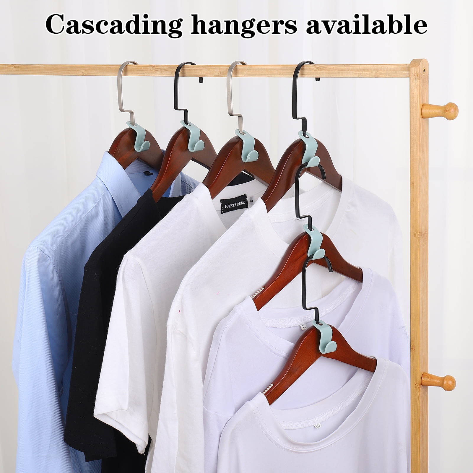 10/30pcs Clothes Hanger Connector Hooks Hanger Extender Clips Cascading  Hanger Hooks for Wardrobe Space Saver and Organizer Closets Only د.ب.‏ 0.40  بات بات Mobile
