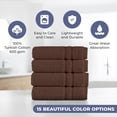 thumbnail image 5 of Hawmam Linen Hand Towels 4-Pack - Premium Soft 16x29 Brown Bathroom Set - 100% Turkish Cotton, 600 GSM - Fluffy, Quickdry, Plush Towel Set - Super Absorbent Face Towels for Spa, Gym, Salon, Airbnb, 5 of 5