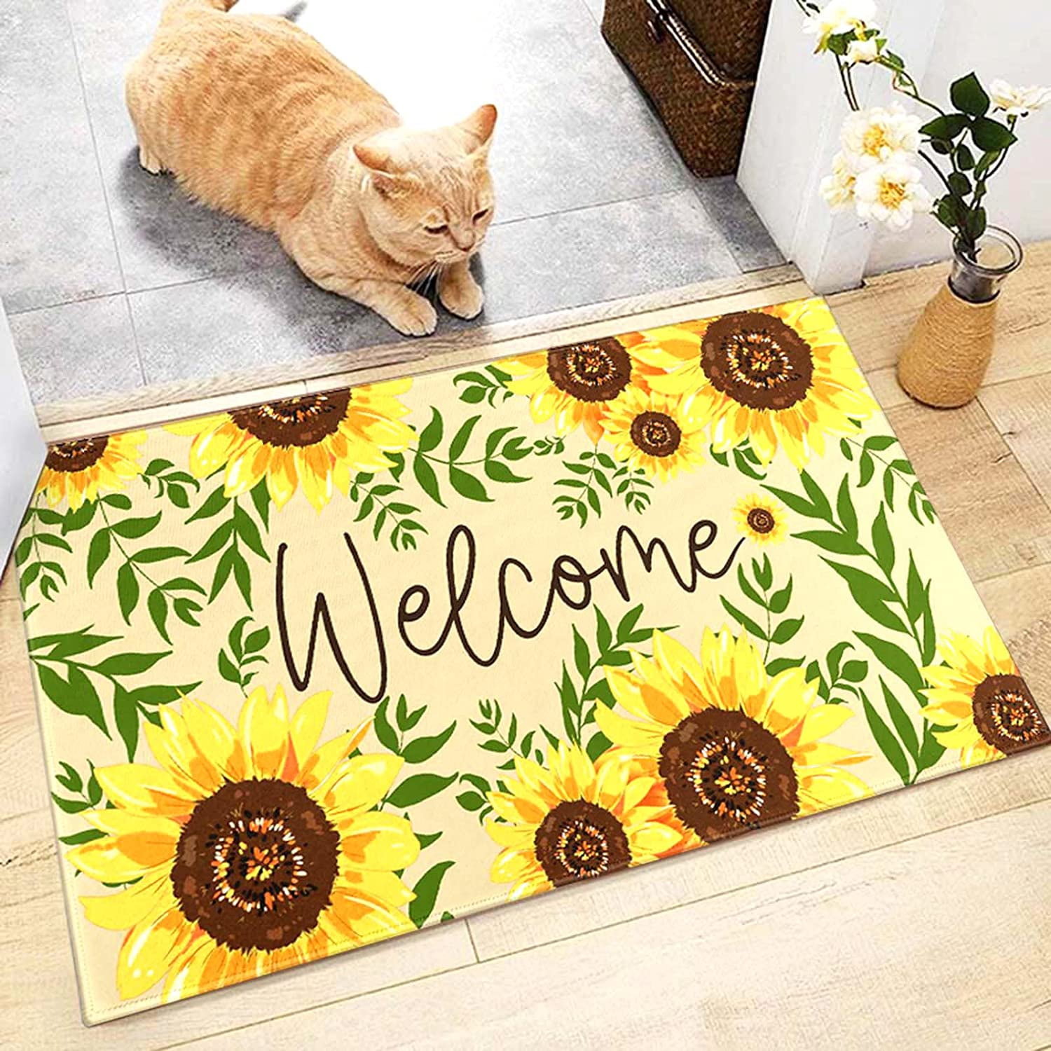 Sunshine Hello And Door Mat, Welcome Mat Front Door Mat Outdoor For Home  Entrance Outdoor Mat For Outside Entry Way Doormat Entry Rugs, Home Decor  Suitable For Family, Living Room, Kitchen, Bedroom