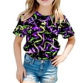 thumbnail image 4 of Ulitacool Boys T Shirt Trend Mardi Gras Short Sleeve Tops Graphic Print Tee Crew Neck Blouse Summer Clothing 10-11 Years Multicolour, 4 of 4