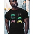 thumbnail image 2 of Game Consoles Men's T Shirts Colorful T-Shirt for Men Crew Neck Tees Cotton Tops, Black, S, 2 of 7