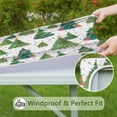 thumbnail image 6 of White Christmas Watercolor Tree Pattern Square Fitted Tablecloth with Elastic Edge,Square Table Cover,Washable Elastic Table Cover for Home Kitchen Party Decor 34"x34", 6 of 6