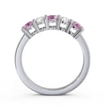 thumbnail image 3 of 0.66 Ct Round Cut Pink Sapphire Natural Diamond Stunning Engagement Eternity Band for her 14K White Gold Size 9.5, 3 of 7
