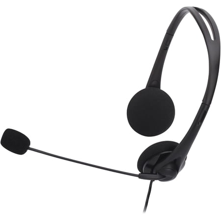 Compucessory CCS15154 Lightweight Stereo Headphones with Mic 1 Black