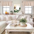 thumbnail image 4 of Orange Gray Botanical Kitchen Curtain Valances for Windows Farmhouse Short Curtains, Pastoral Spring Summer Leaf Aesthetics Rod Pocket Valance Curtain for Bedroom Cafe Living Room 54"x18", 4 of 8