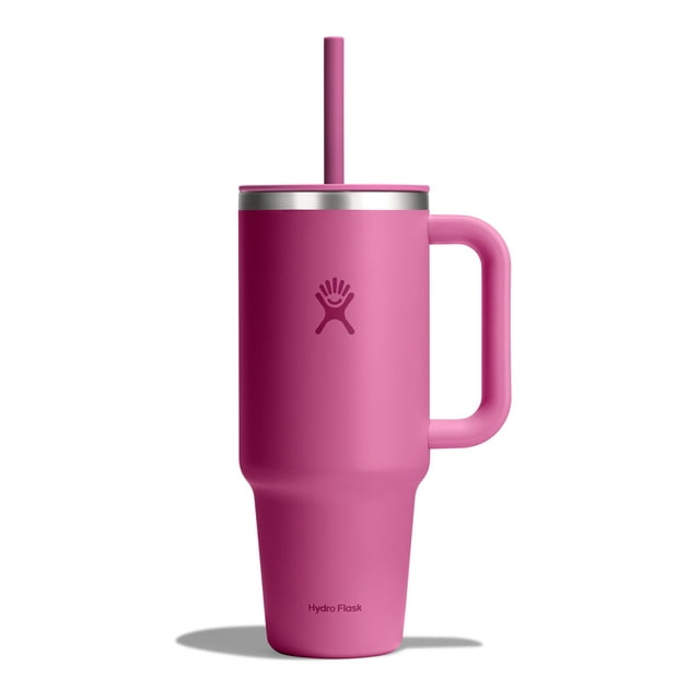 Vaso de viaje Hydro Flask de 1,2 L con asa, tapa y color rosa pajizo