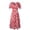 Red, variant on Babysbule 2022 Dresses for Women Clearance Women's Fashion Causual V-Neck Chiffon Floral Boho Beach Short Sleeve Dress