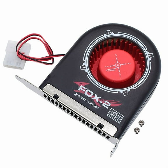 Computer Chassis Cooling Fan PCI Slot Fan Cooler Long Life Bearing Design High Air Flow FOX-2 System Blower DC12V 2 Line 4 PIN D-type Molex