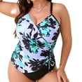 thumbnail image 2 of Pincandy Womens Plus Size Printed Backless One Piece Sporty Swimsuit Padded Wireless Slim Fit 4 Way Stretch Breathable for Beach Pool Summer Active Leisure Wear, 2 of 7