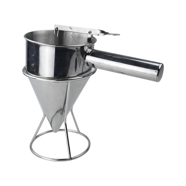 Dispensador de para panqueques Embudo Sel Roti Maker con soporte Dispensador de para magdalenas para chocolate Takoyaki panqueques pasteles