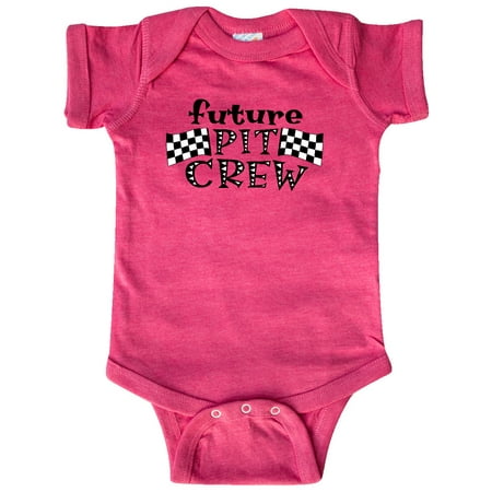 

Inktastic Future Pit Crew Racing Flags Gift Baby Boy or Baby Girl Bodysuit