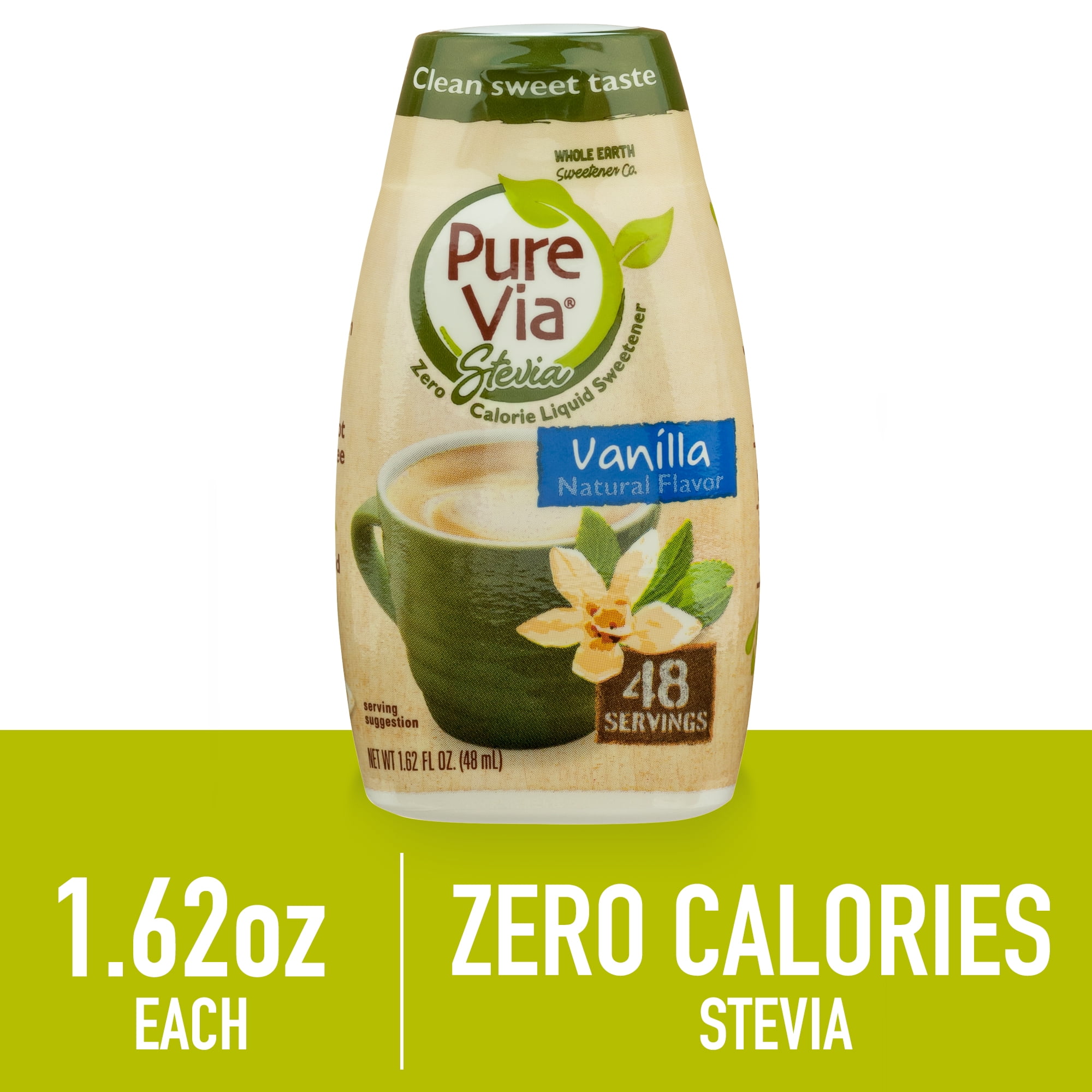 PURE VIA Vanilla Liquid Stevia Sweetener, Natural Zero Calorie