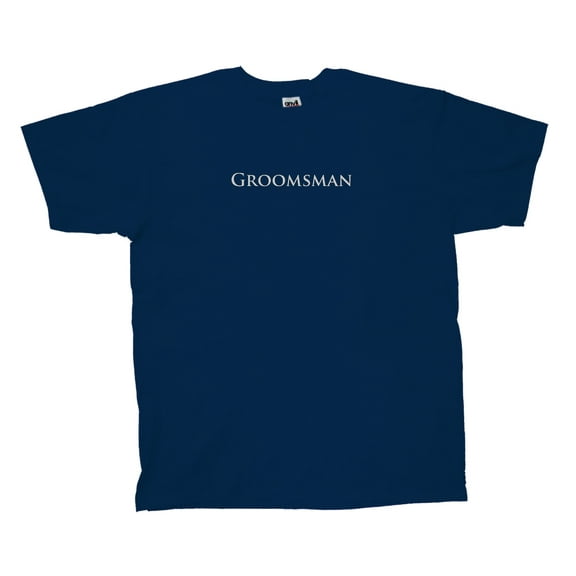 Marriage Short Sleeve T-shirt Groomsman Design-Navy-Large