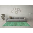 thumbnail image 3 of Ahgly Company Indoor Round Abstract Turquoise Blue Modern Area Rugs, 3' Round, 3 of 4