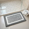 thumbnail image 4 of PABUBE Bathroom Rug, Soft Absorbent Bathroom Mat and Bath Mat, Premium Microfiber Shag Bath Rug Machine Washable (15.7"x24",Dark Gray and White), 4 of 10