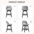 thumbnail image 5 of EOP 26'' Swivel Counter Height Bar Stools Set of 6, Modern Upholstered Bar Stools with Curved Back and Solid Wood Legs, Bar Chairs for Kitchen Island Home Bar, Gray, 5 of 11