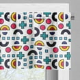 thumbnail image 5 of Ambesonne Colorful Valance & Curtain, Half Circles Plus Sign, 55"x45", Multicolor, 5 of 6