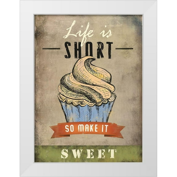 JMB Designs 19x24 White Modern Wood Framed Museum Art Print Titled - Life is Short