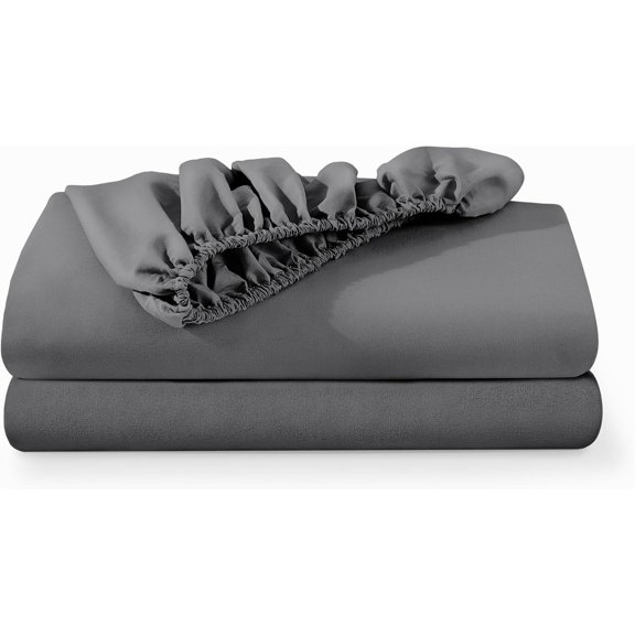 2-Pack Fitted Bottom SheetsXL - Premium 1800 Ultra-Soft Wrinkle Resistant Microfiber - Deep Pocket (Twin XL, Grey) 03 - GreyXL (Pack of 2)
