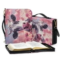 thumbnail image 3 of Kuiaobaty Cow Flower Print Bible Cover for Women Men PU Leather Bible Case Book Carrying Bag with Handle and Shoulder Strap, Portable Bible Tote Bag Scripture Organizer Pen Holder, M, 3 of 7