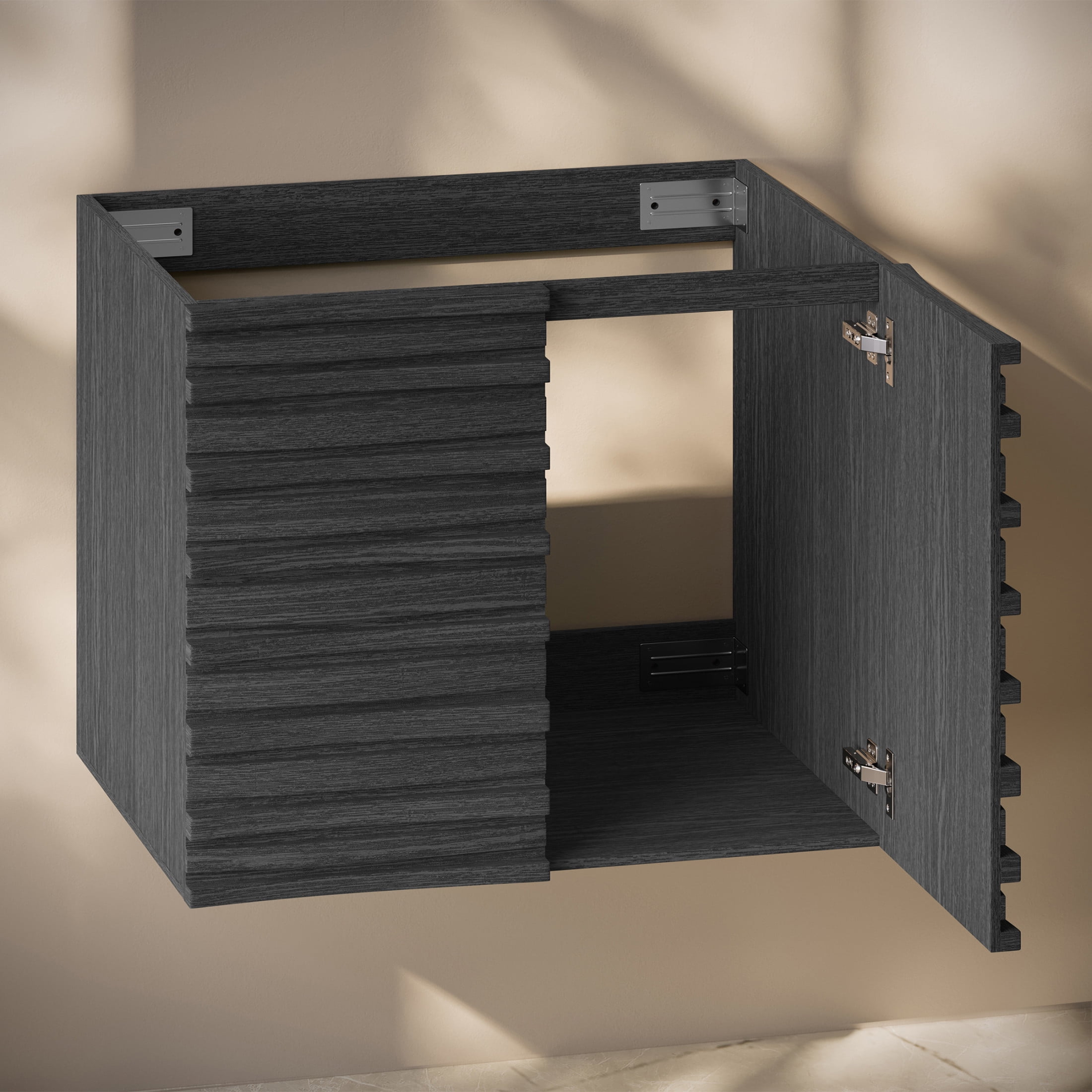 Cascade 30" Wall-Mounted Bathroom Vanity Cabinet without Top in Black Oak
