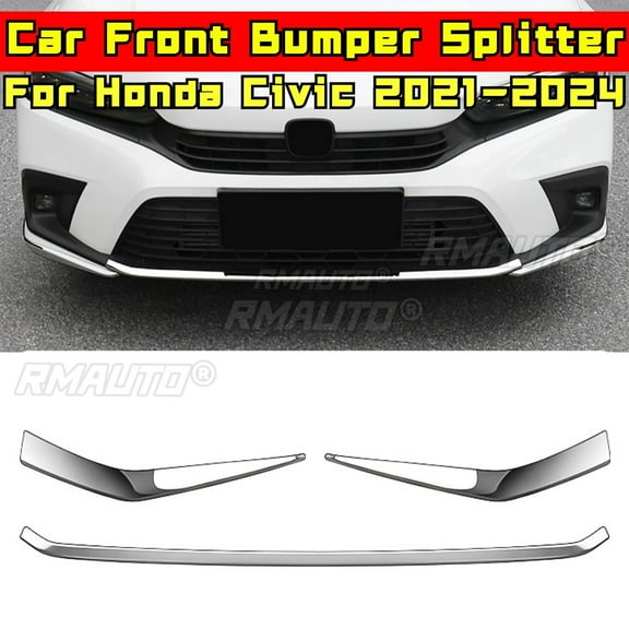 For Honda Civic 11th Gen 2021-2024 Body Kit Honda Civic Front Bumper Lip Splitter Titanium Black Style Diffuser Car Accessories