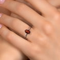 thumbnail image 4 of Gem Stone King PLAT-900 Platinum Red Garnet Engagement Ring for Women | 0.87 Cttw | Oval 7X5MM | Gemstone January Birthstone | Size 9, 4 of 6