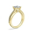 thumbnail image 3 of 0.70 Carat Excellent Princess Cut Real Diamond New Design Solitaire with Accents Ring for Wedding Solid 18K Yellow Gold Size 11, 3 of 8